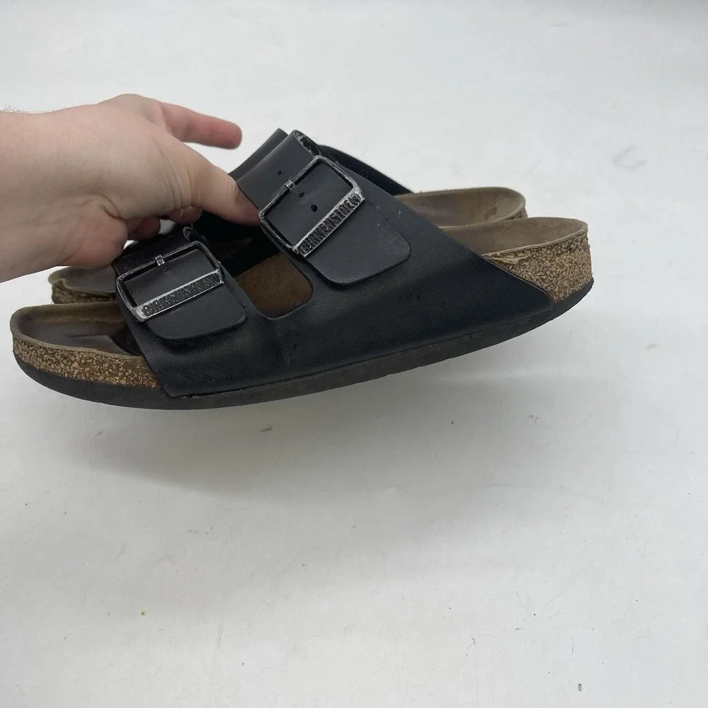 Birkenstock Sandals Womens 6 Mens 4 Brown Leather Comfortable Footbed Slides